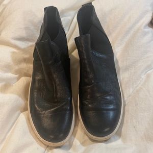 J/Slides Black Leather High tops size 7.5